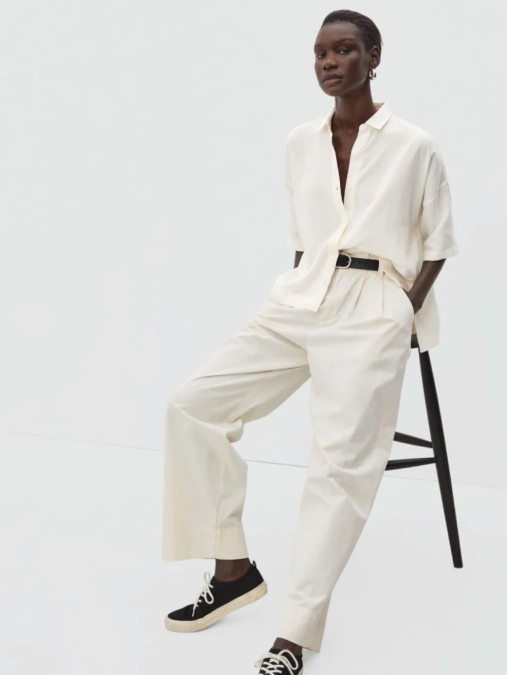 Everlane The Drapey Square Shirt - sz L - Picture 3 of 7